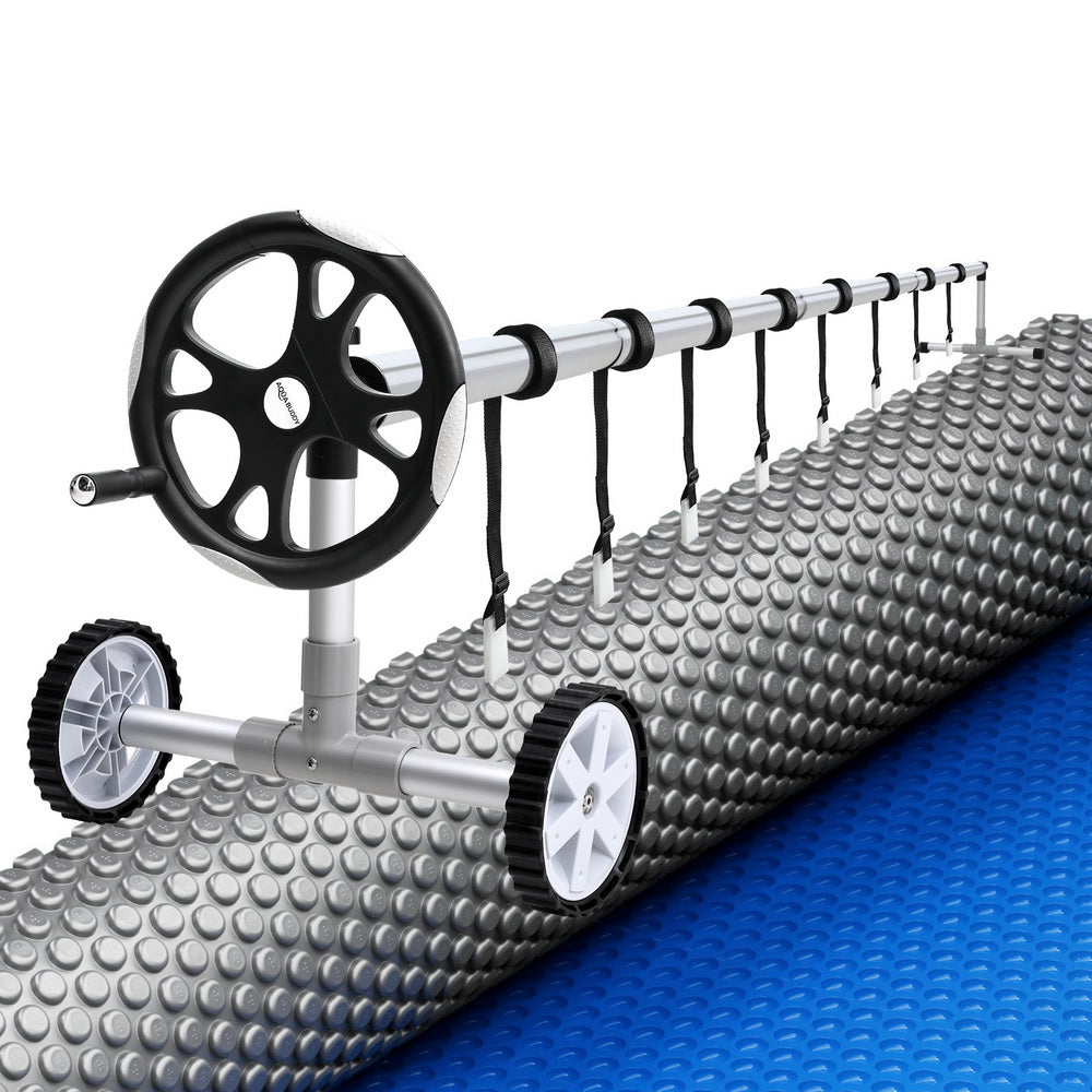 Aqua Buddy Pool Cover 600 Micron 11x6.2m w/ Roller 6.55m Swimming Pools Solar Blanket 7