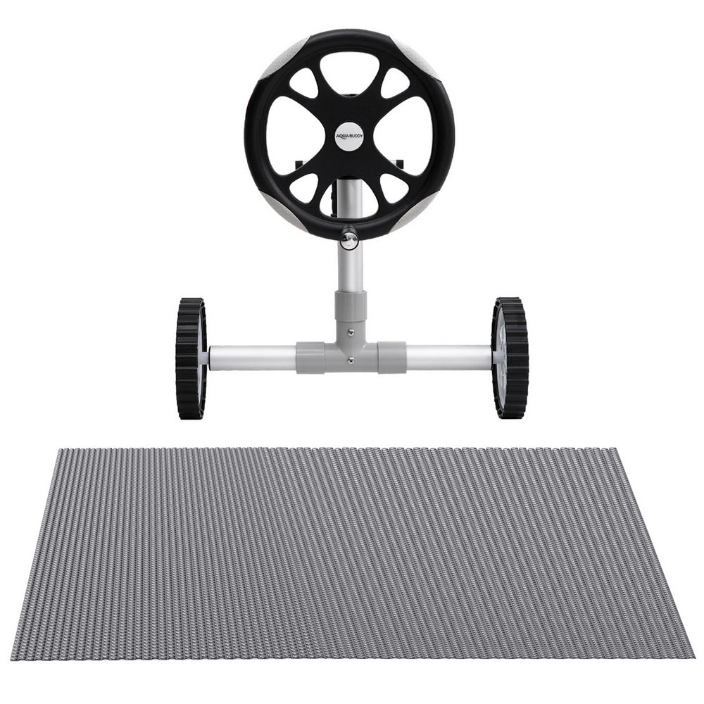 Aqua Buddy Pool Cover 600 Micron 11x6.2m w/ Roller 6.55m Swimming Pools Solar Blanket 3