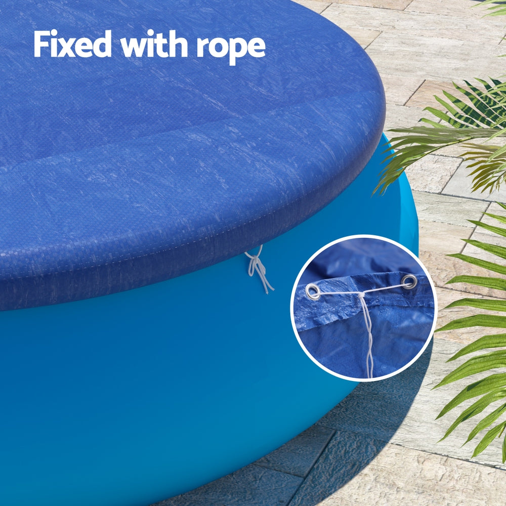 Aqua Buddy Pool Cover Fit 2.44m Round Above-ground Ring Swimming Pool Blanket Blue 5