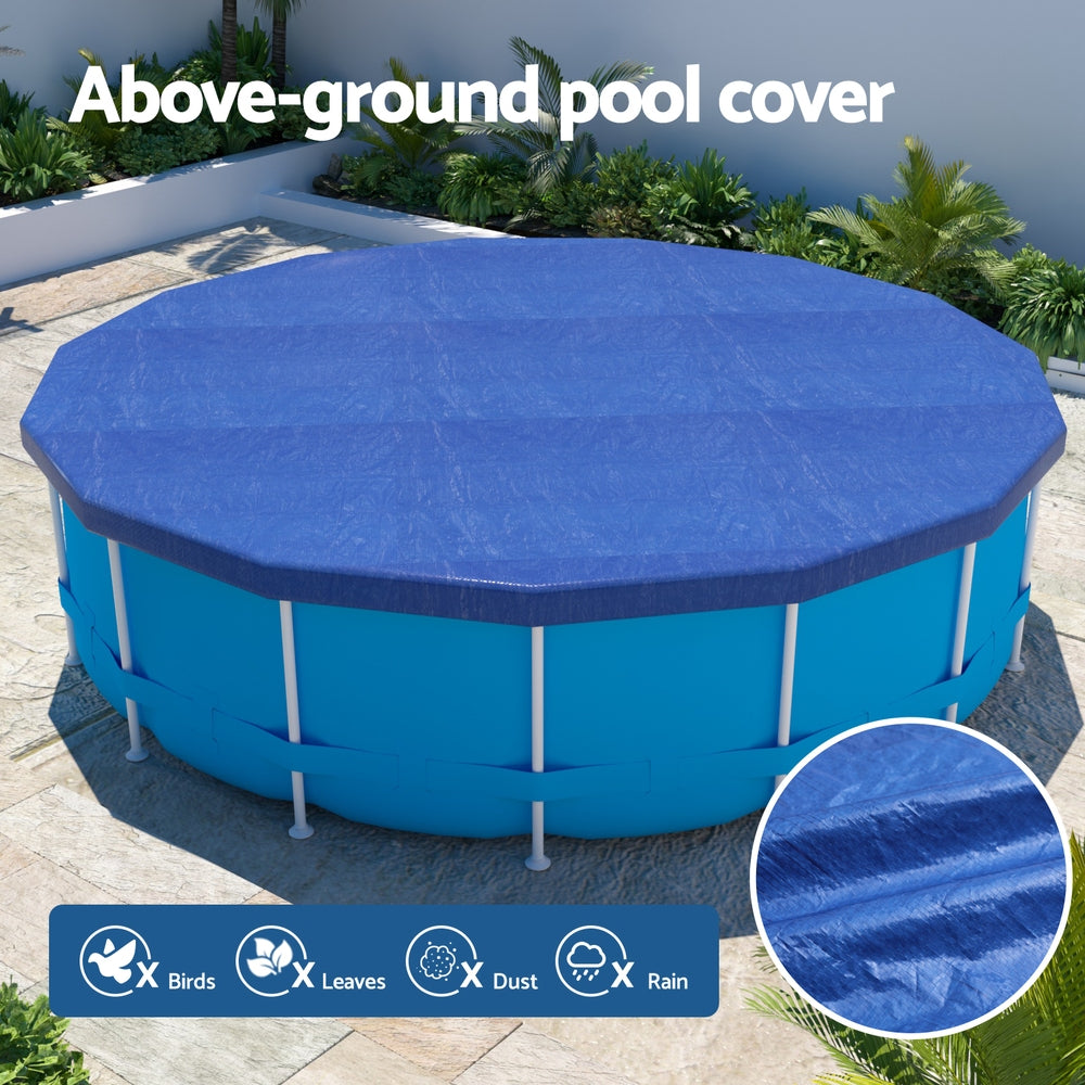 Aqua Buddy Pool Cover Fit 3.66m Round Above-ground Swimming Pool Blanket Blue 4