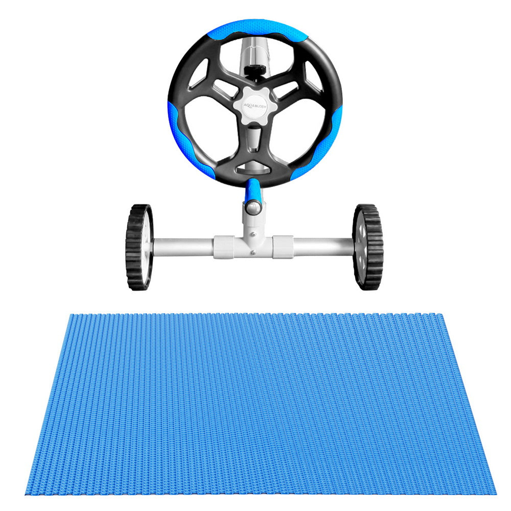 Aqua Buddy Pool Cover 600 Micron 7x4m w/ Roller 5.55m Solar Blanket Blue 3