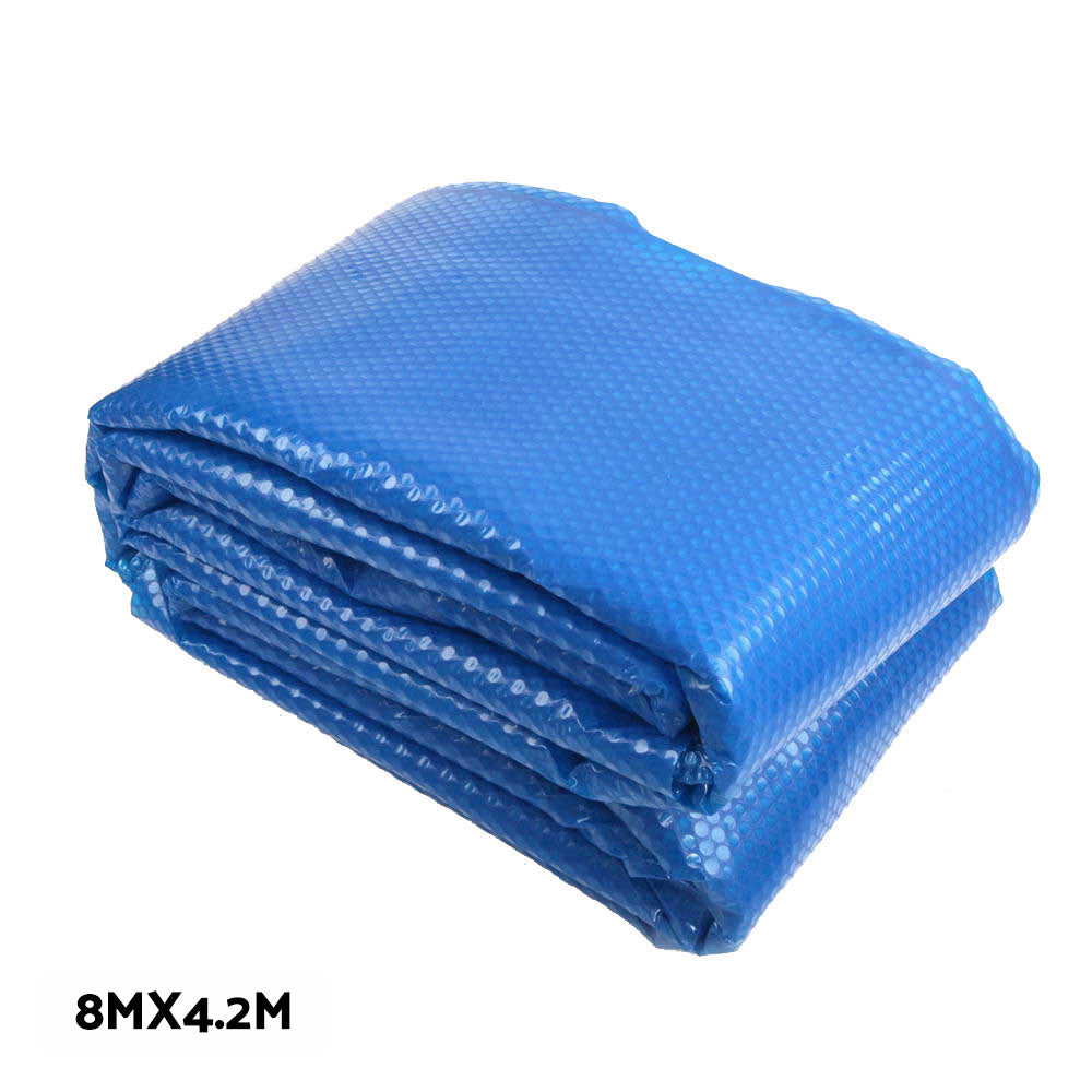 Aquabuddy Pool Cover 500 Micron 8x4.2m Blue Swimming Pool Solar Blanket 5.5m Roller 3