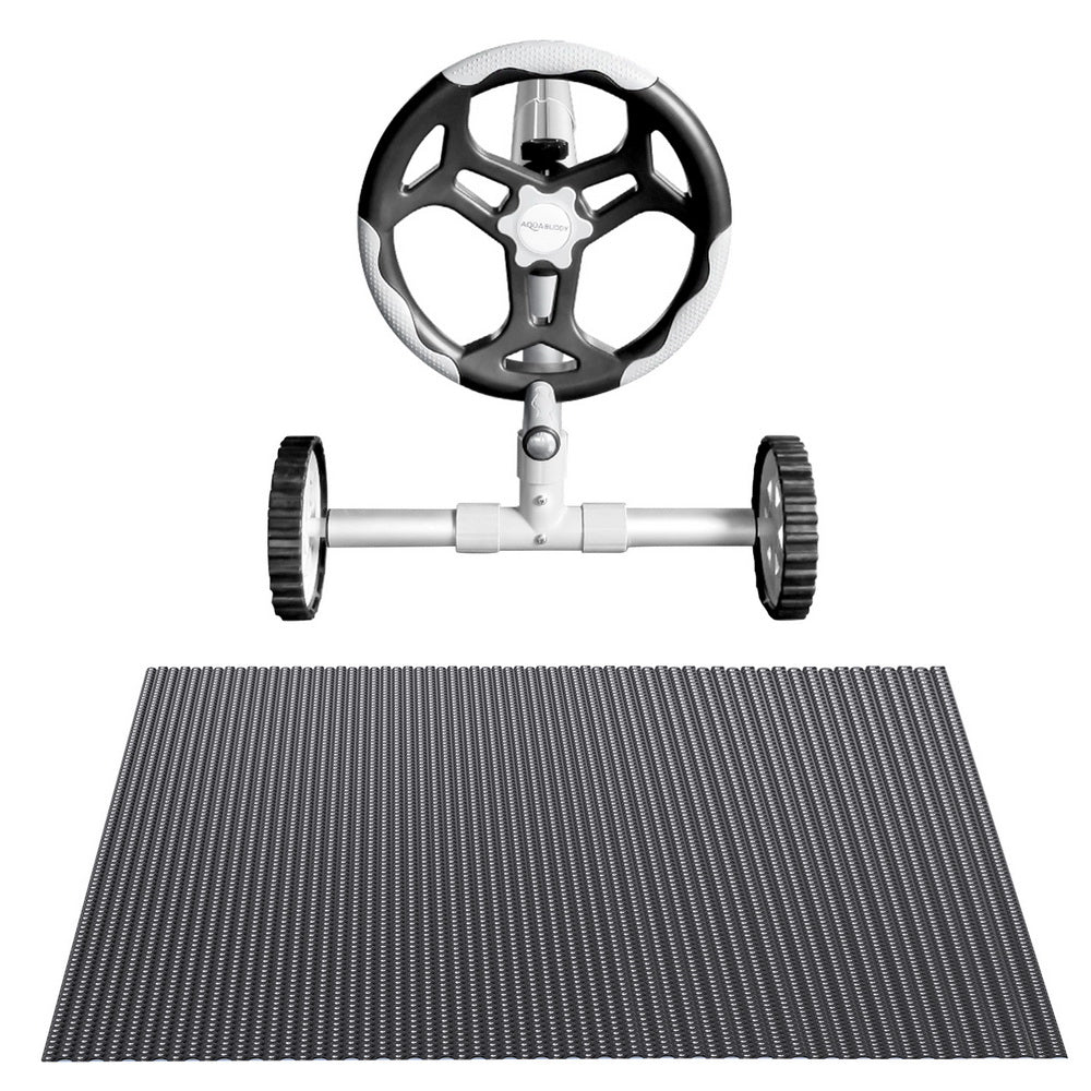 Aqua Buddy Pool Cover 600 Micron 9.5x5m w/ Roller 5.55m Swimming Pools Black Solar Blanket 3