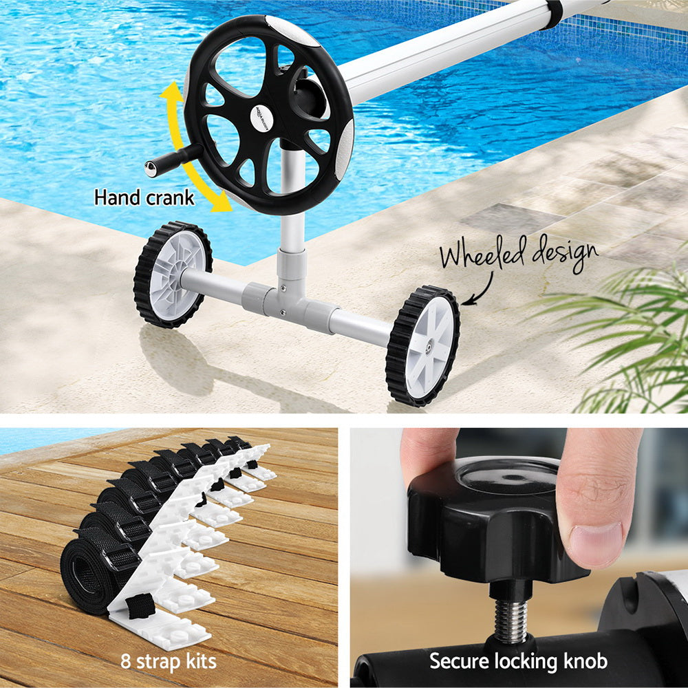 Aqua Buddy Pool Cover Roller 6.55m Adjustable Swimming Pool Solar Blanket Reel 6