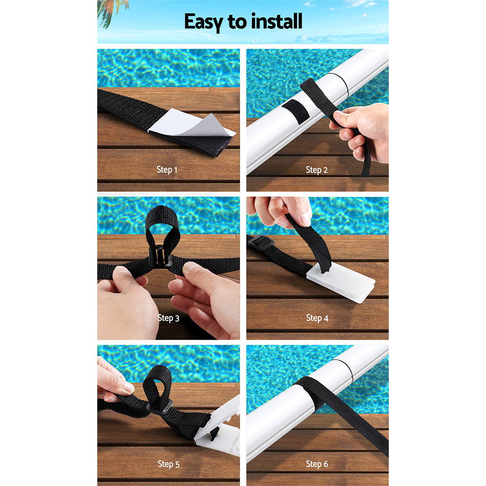 Aquabuddy Pool Cover Roller Attachment Swimming Pool Reel Straps Kit 8PCS 5