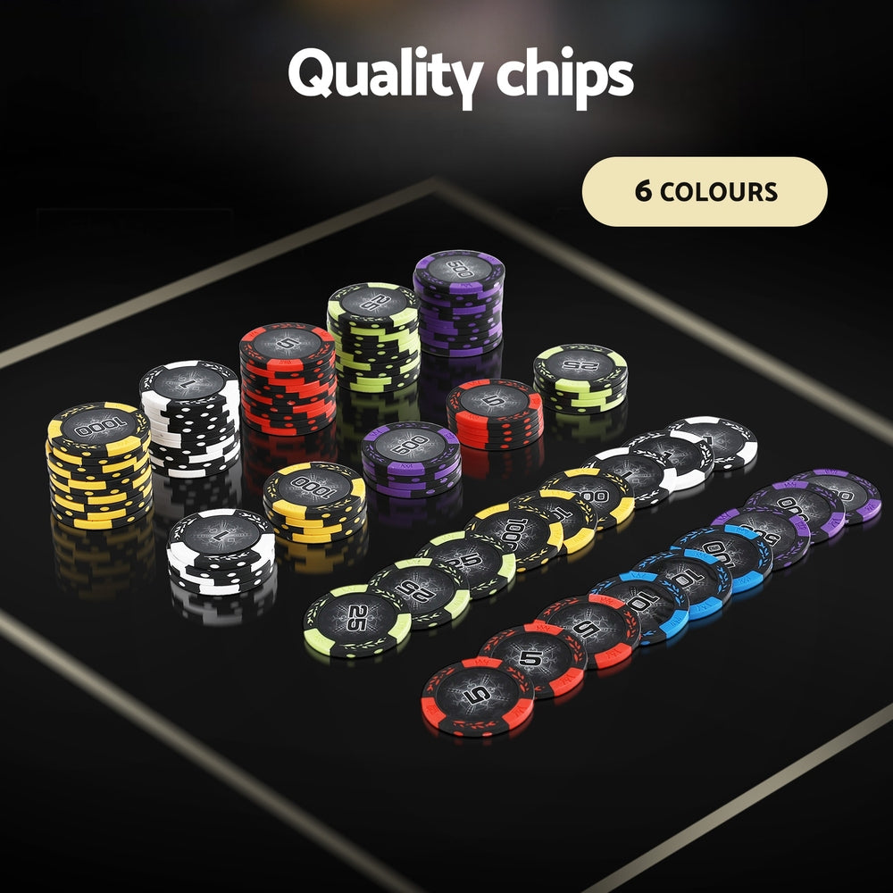 Poker Chip Set 500PC 14g Chips Casino Gambling Party Game Dice Cards 4