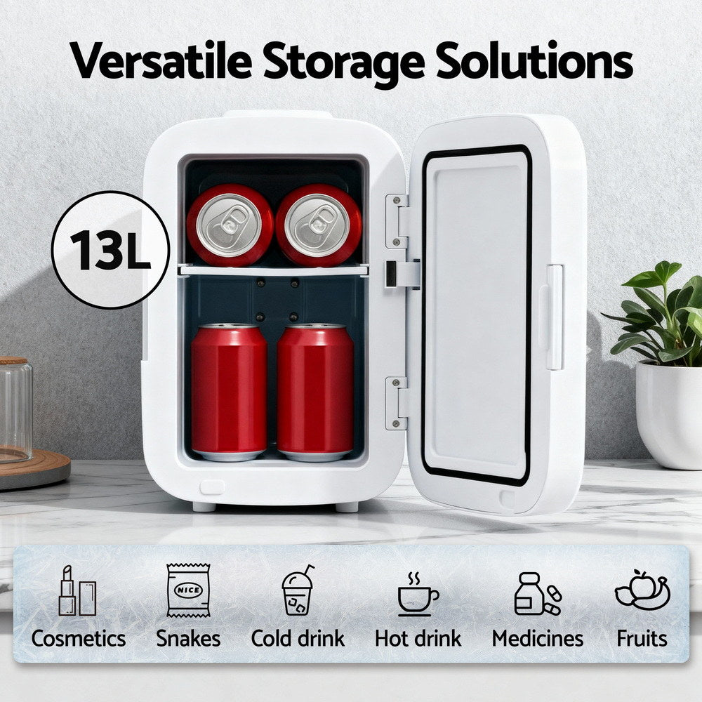 Glacio Mini Fridge Portable 13L White Electric Cooler Warmer 12V 220V 4
