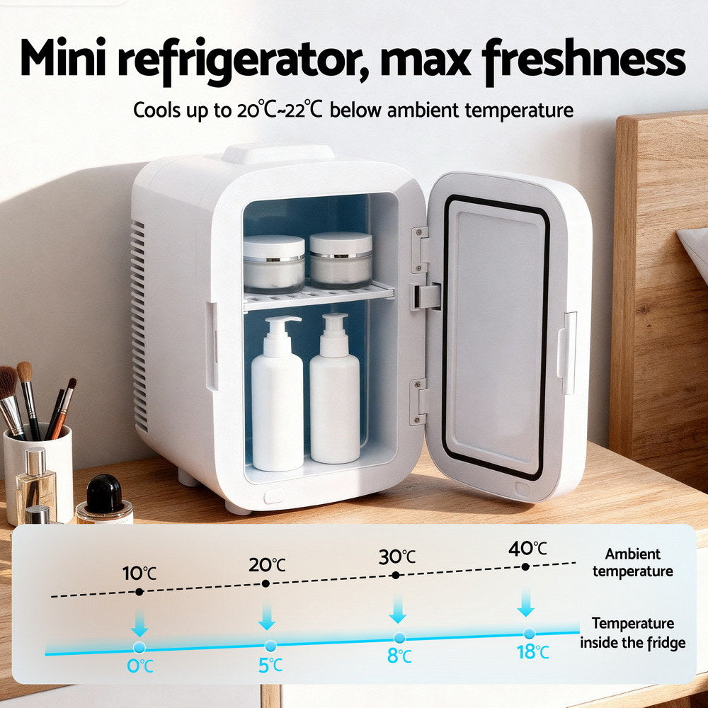 Glacio Mini Fridge Portable 13L White Electric Cooler Warmer 12V 220V 5