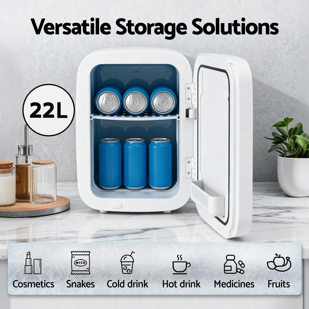 Glacio Mini Fridge Portable 22L White Electric Cooler Warmer Car Office 12V 220V 4