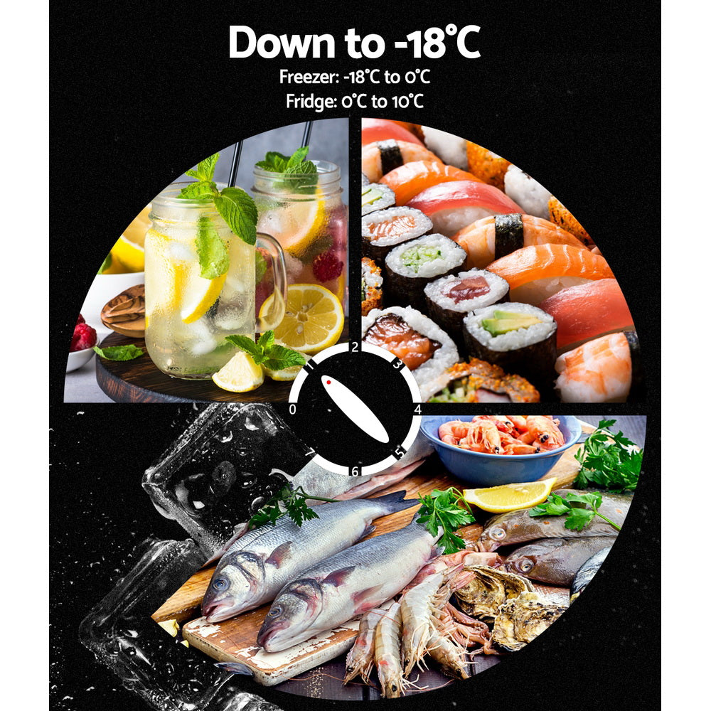 Glacio 65L Portable Fridge Freezer Bar Upright 12V/24V/240V Camping Caravan 5