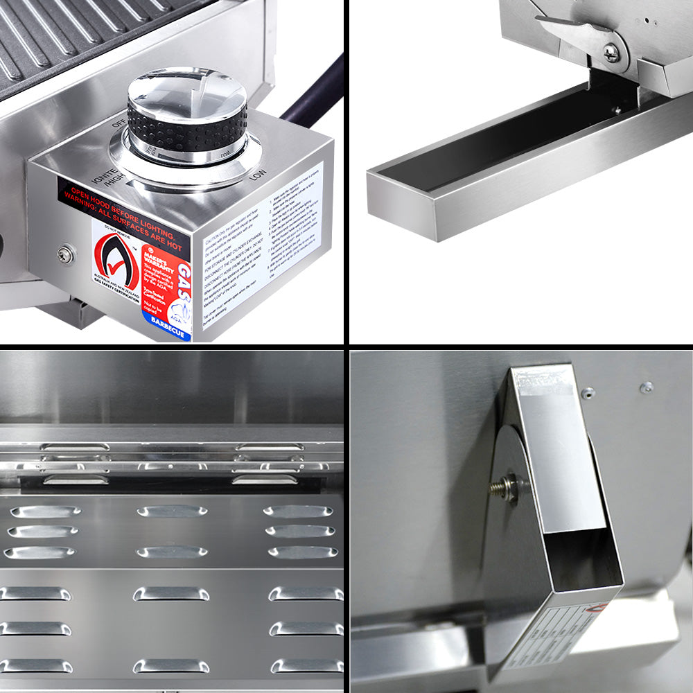 Grillz Portable Gas BBQ Grill with Double Sided Plate 7