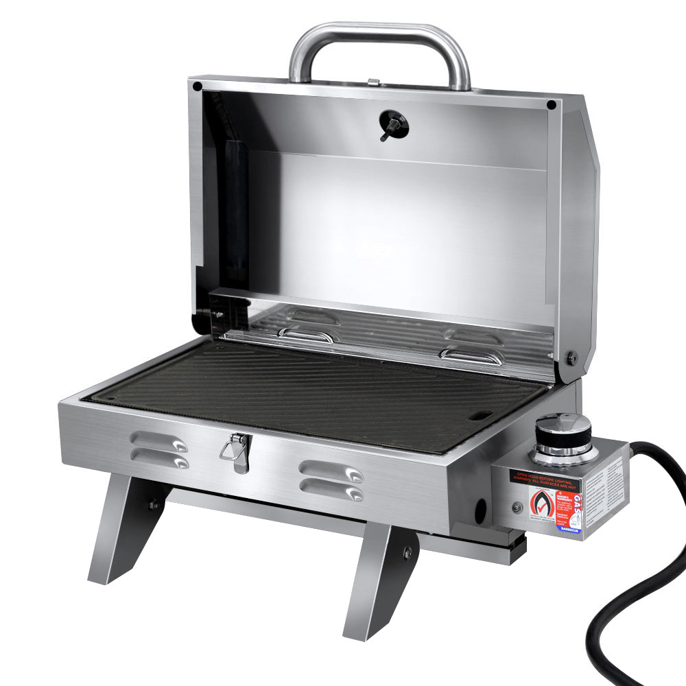 Grillz Portable Gas BBQ Grill with Double Sided Plate 8