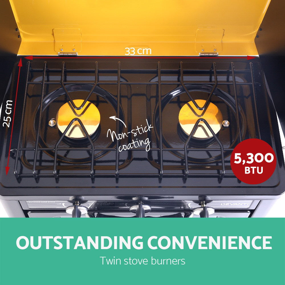 Devanti Portable Gas Oven LPG Black 4