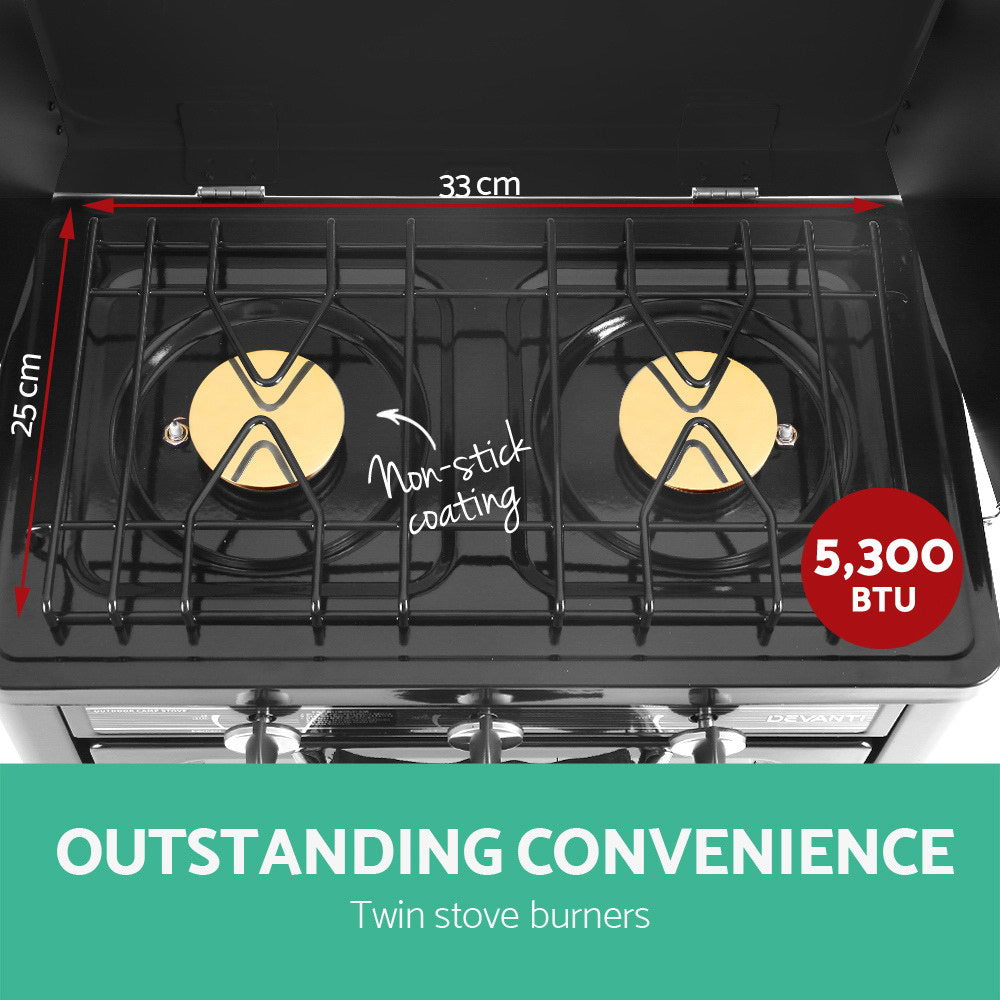 Devanti Portable Gas Oven LPG Silver 3