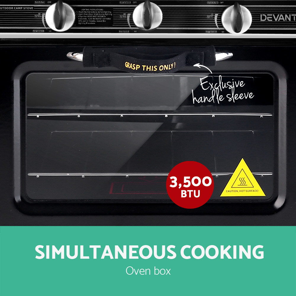 Devanti Portable Gas Oven LPG Silver 4