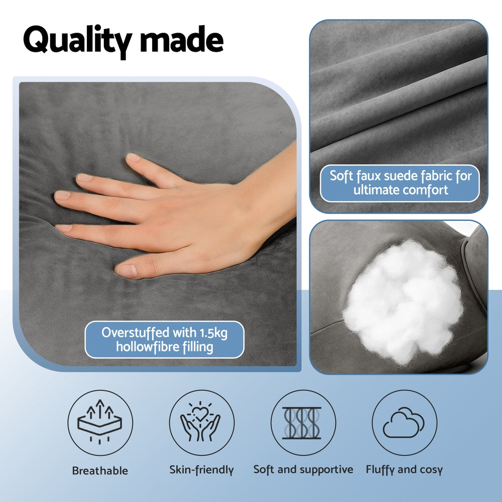 Giselle Reading Pillow Back Rest Lumbar Support Cushion Grey 5