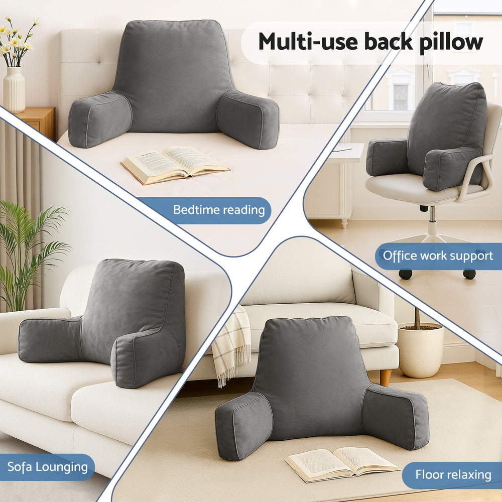 Giselle Reading Pillow Back Rest Lumbar Support Cushion Grey 6