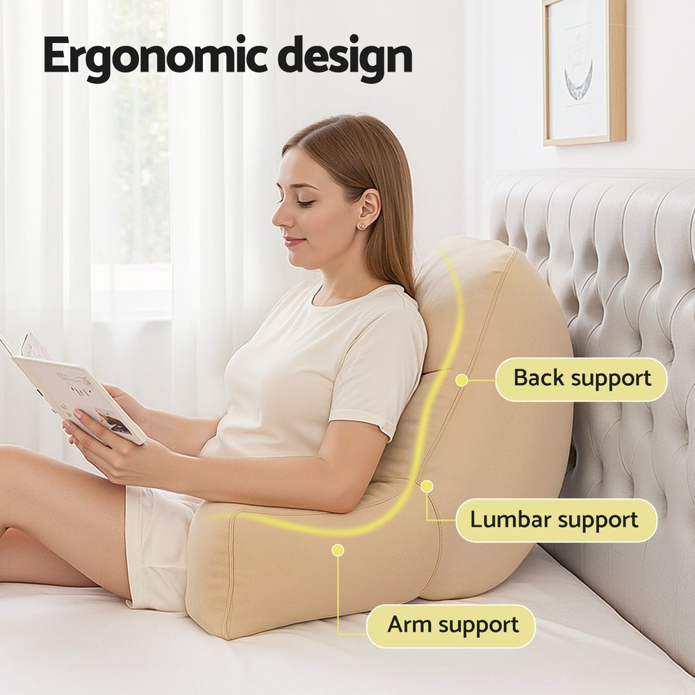 Giselle Reading Pillow Back Rest Lumbar Support Cushion Oatmeal 4