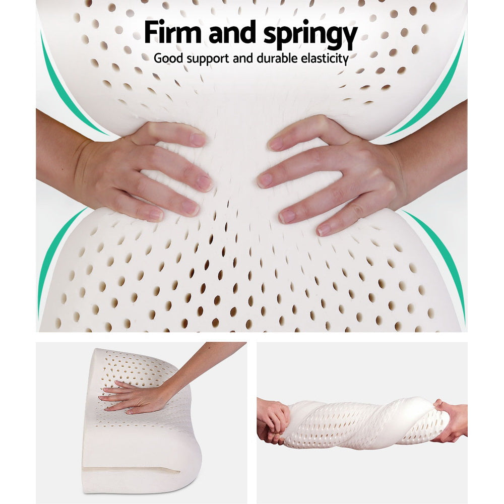 Giselle Bedding Natural Latex Pillow 2-Zone Twin Pack 3