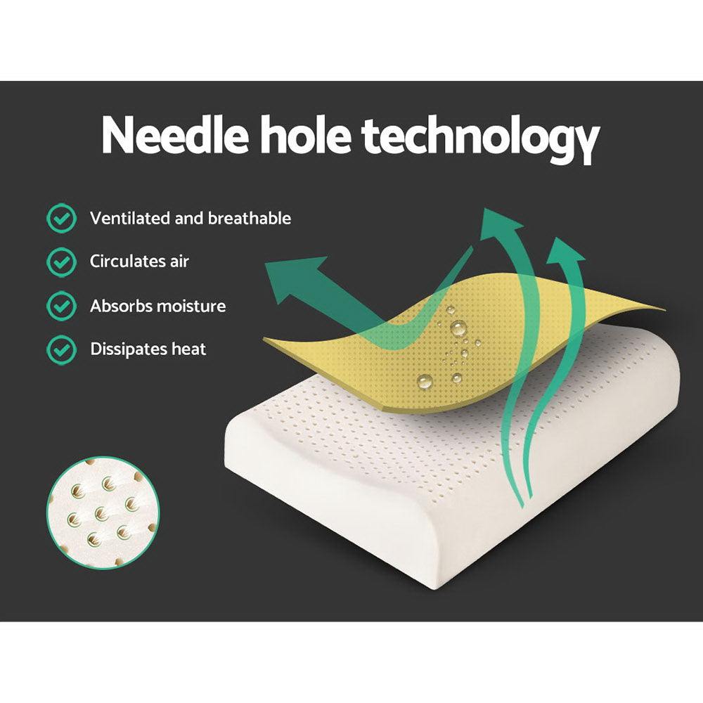 Giselle Bedding Natural Latex Pillow 2-Zone Twin Pack 4