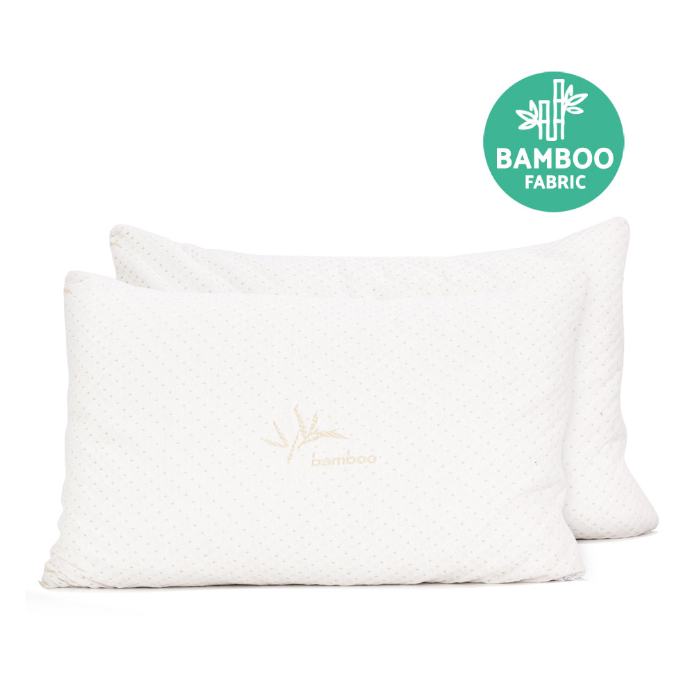 Giselle Bedding Memory Foam Pillow Bamboo Cover Twin Pack 4