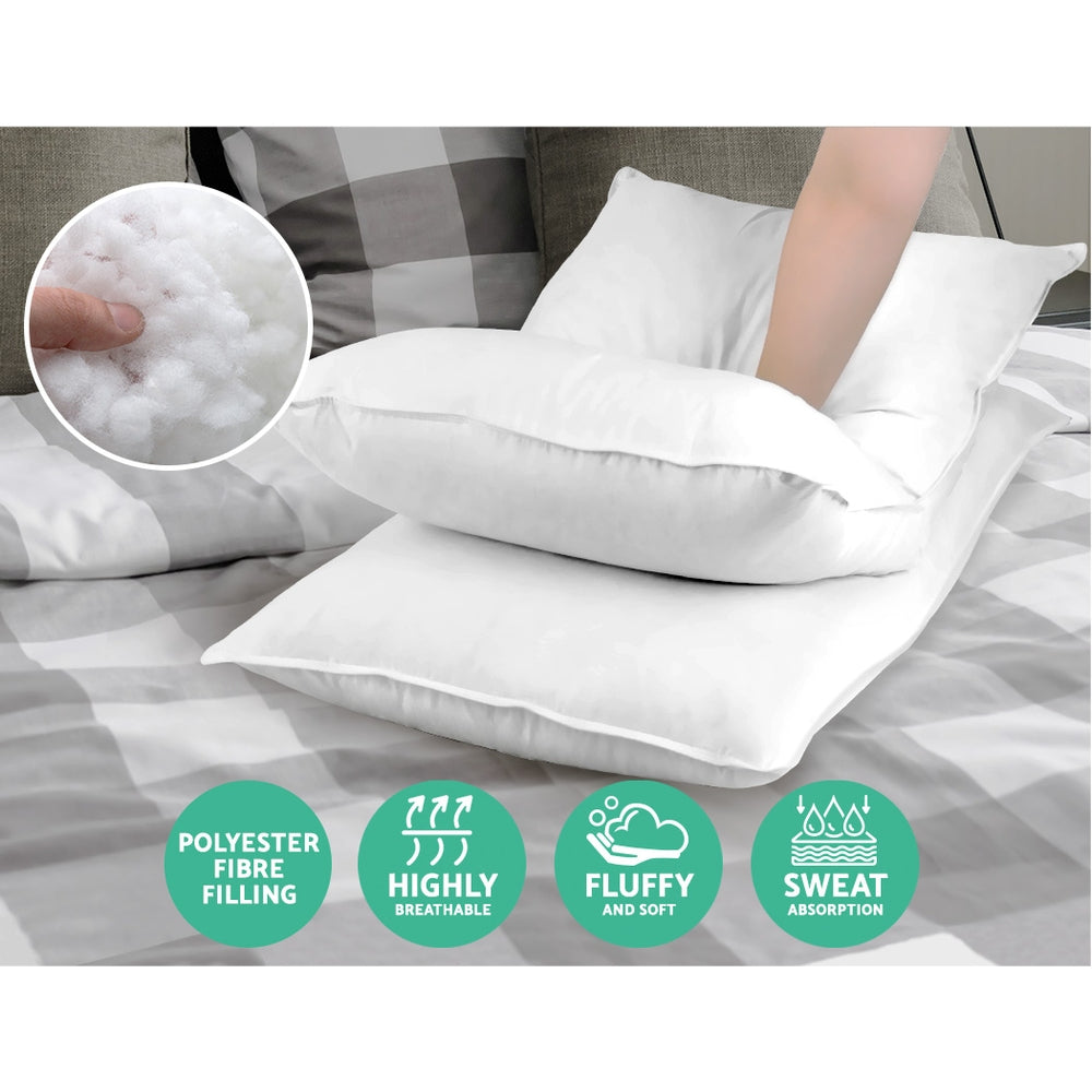 Giselle Bedding 4 Pack Bed Pillow Family Hotel 48X73CM 3