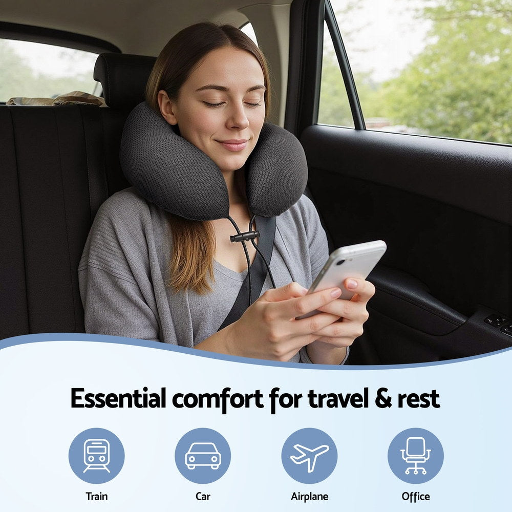 Giselle Bedding Travel Neck Pillow U-Shape Support Memory Foam Plane Car Cushion 3