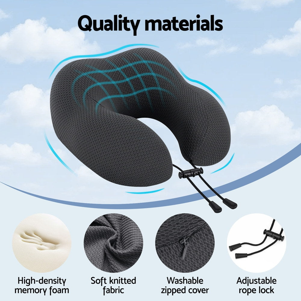 Giselle Bedding Travel Neck Pillow U-Shape Support Memory Foam Plane Car Cushion 5