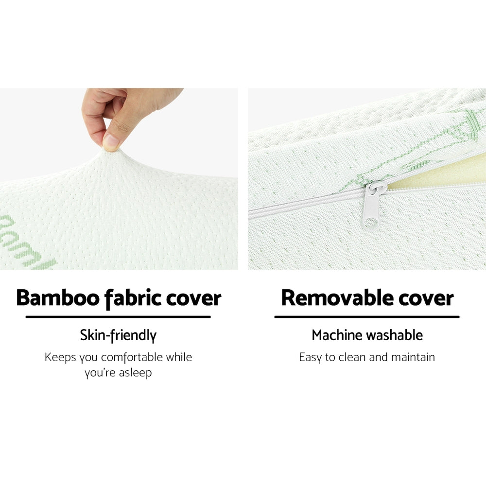 Giselle Bedding Memory Foam Neck Roll Pillow Bamboo Cover 5