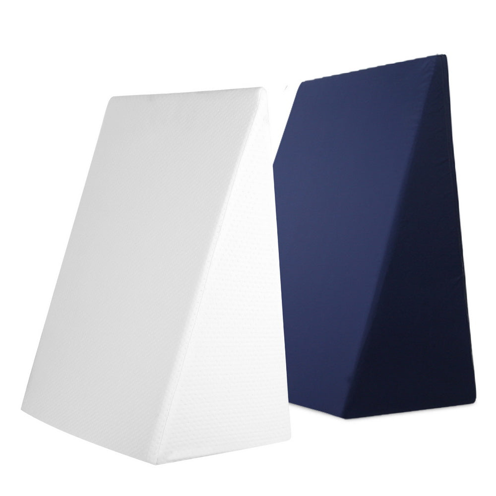 Giselle Bedding Wedge Pillow White & Blue 7