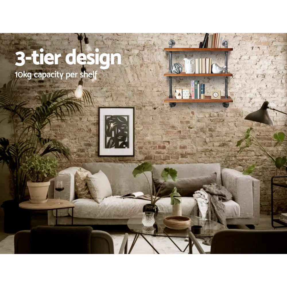 Artiss Floating DIY Pipe Shelf 3 Tiers - IRMA 5