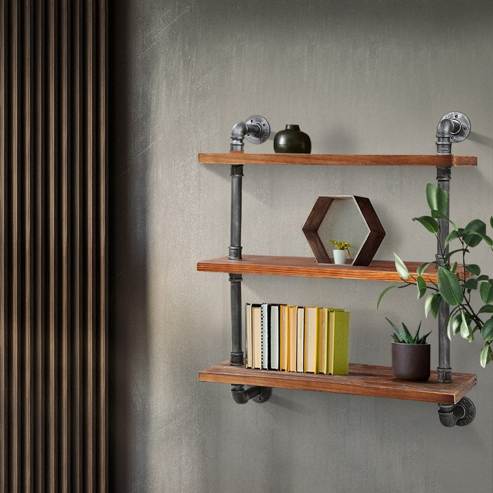 Artiss Floating DIY Pipe Shelf 3 Tiers - IRMA 7