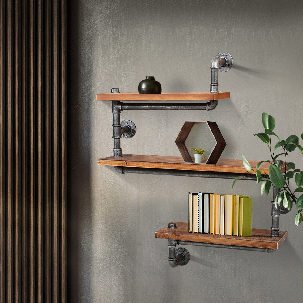 Artiss Floating DIY Pipe Shelf 3 Tiers - IONA 7