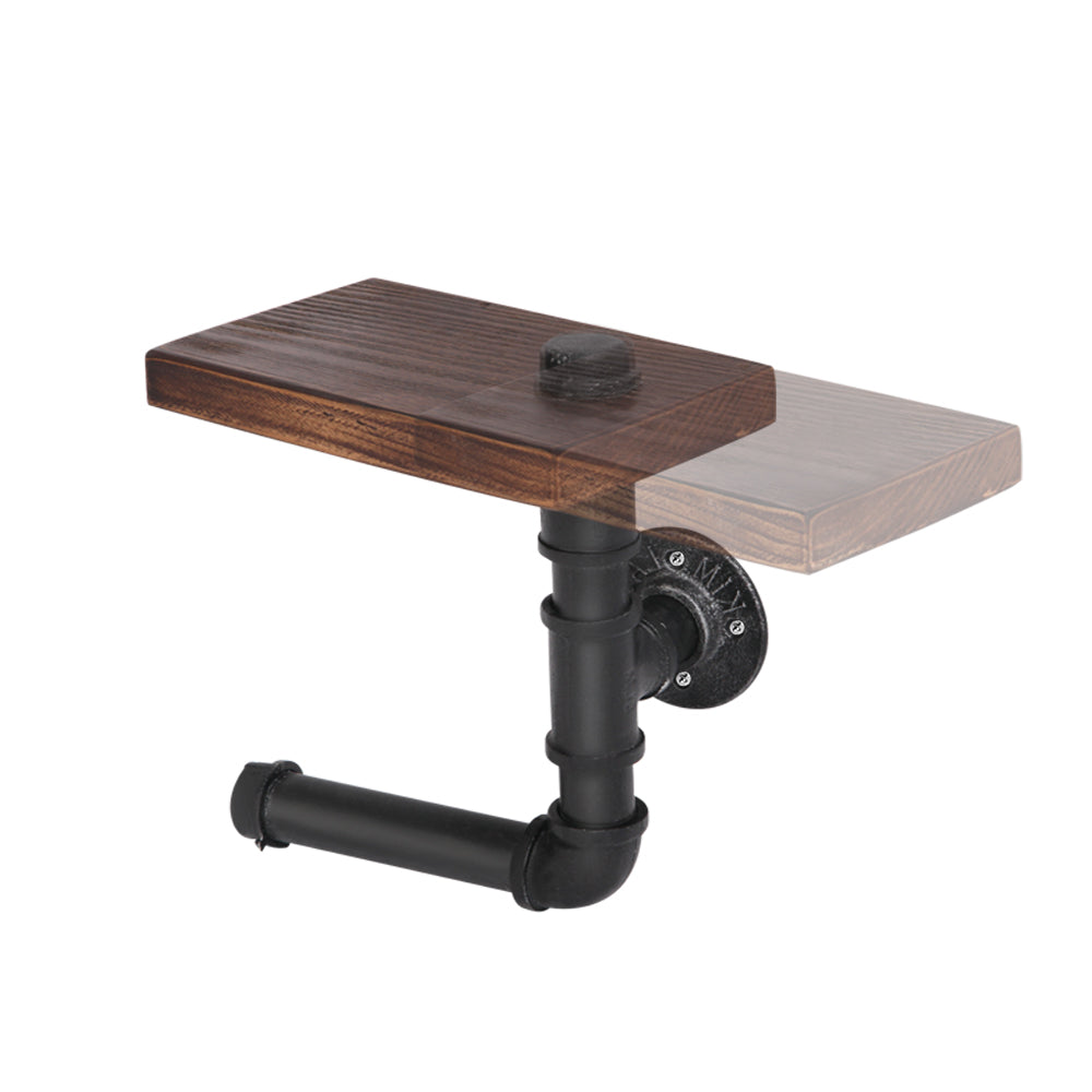 Artiss Floating DIY Pipe Shelf Toilet Paper Holder 3