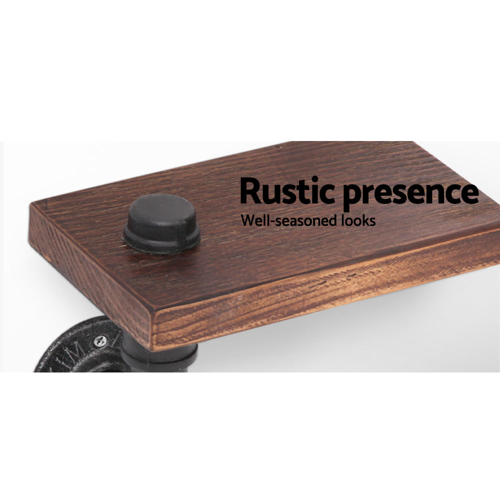 Artiss Floating DIY Pipe Shelf Toilet Paper Holder 6