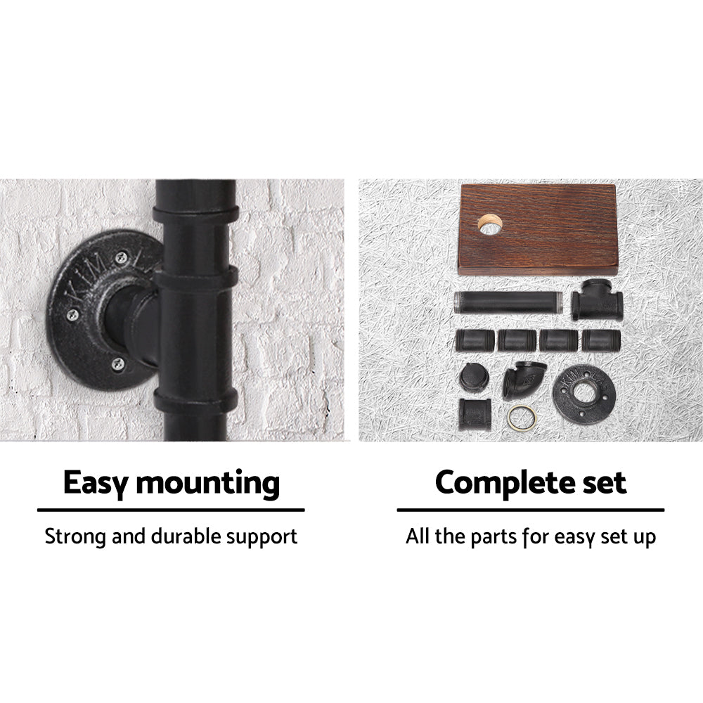 Artiss Floating DIY Pipe Shelf Toilet Paper Holder 7