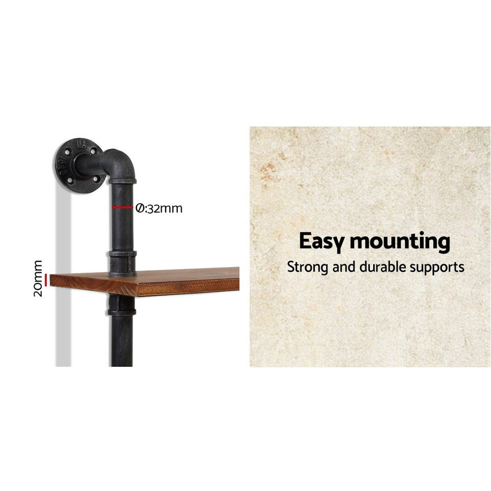 Artiss Floating DIY Pipe Shelf 6 Tiers - IRA 6