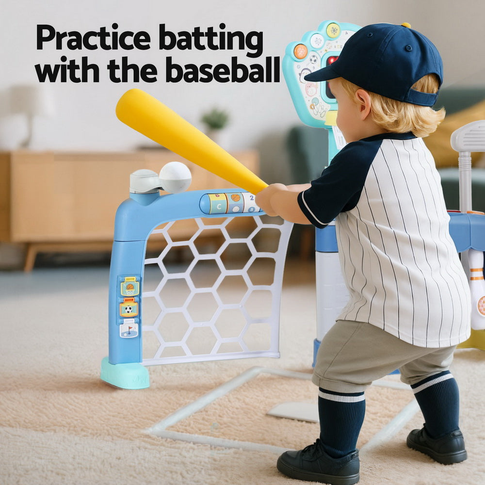 Keezi Kids Basketball Hoop Stand Bowling Baseball Golf Game Sports Toys Set Blue 5
