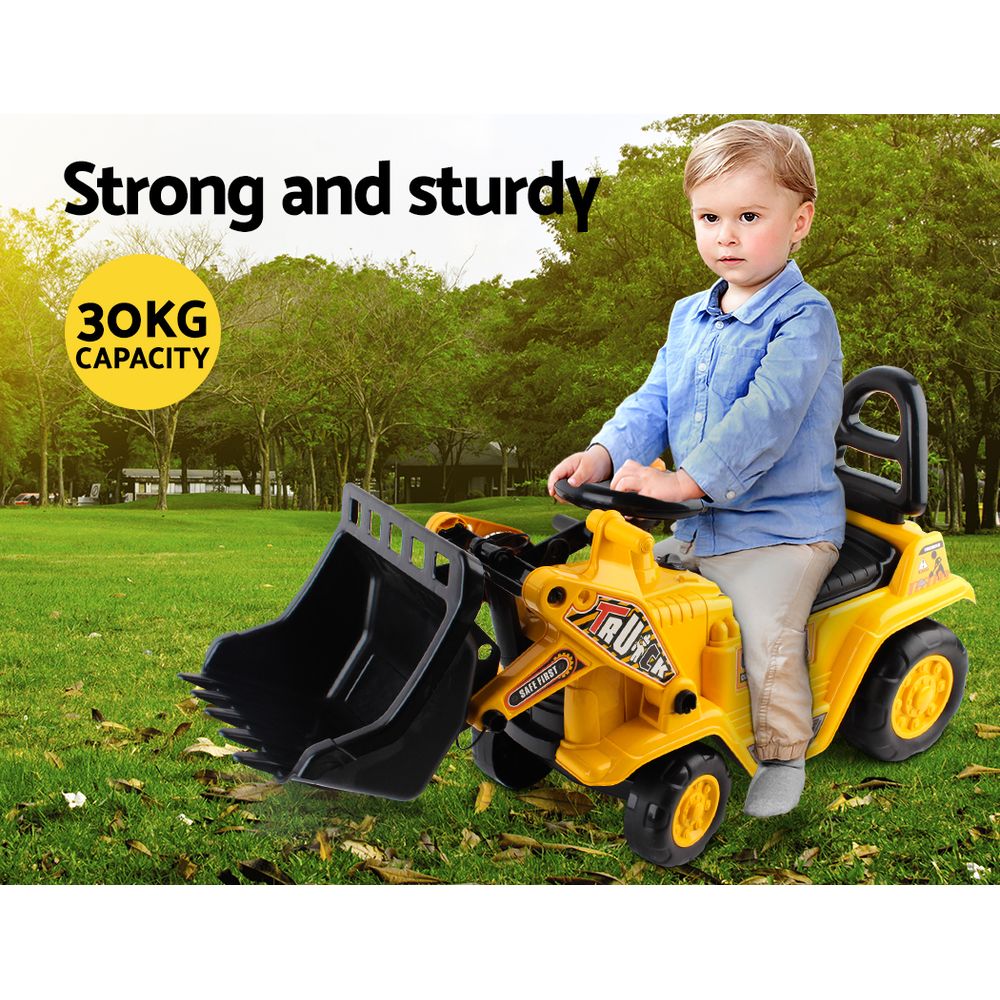 Keezi Ride On Car Toys Kids Excavator Bulldozer Sandpit Digger Car Pretend Play 3