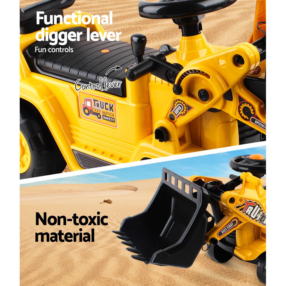 Keezi Ride On Car Toys Kids Excavator Bulldozer Sandpit Digger Car Pretend Play 5