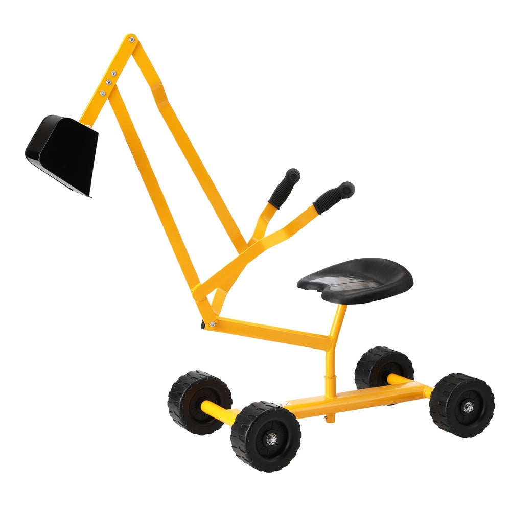 Keezi Kids Ride On Car Digger Bulldozer Sandpit Play Toys Rotate Seat Yellow 6