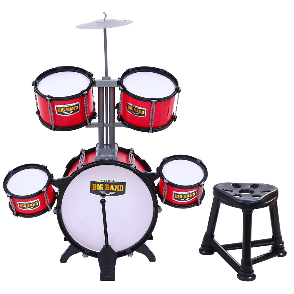 Keezi Kids 7 Drum Set Junior Drums Kit Musical Play Toys Childrens Mini Big Band 3