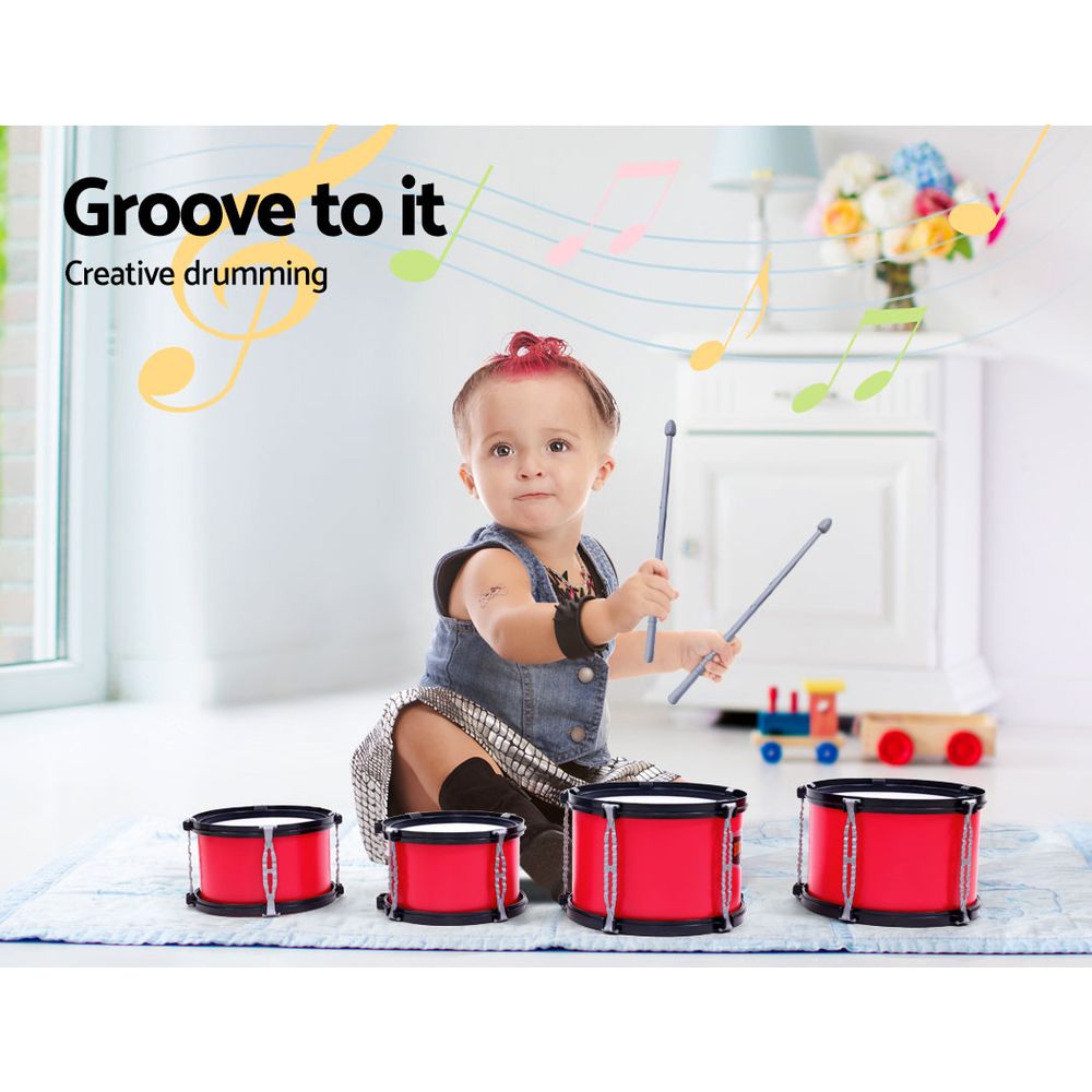 Keezi Kids 7 Drum Set Junior Drums Kit Musical Play Toys Childrens Mini Big Band 5