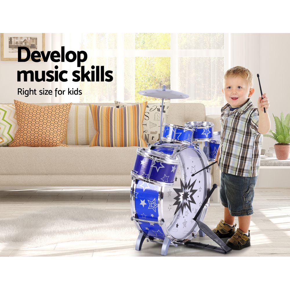 Keezi 11 Piece Kids Drum Set 5