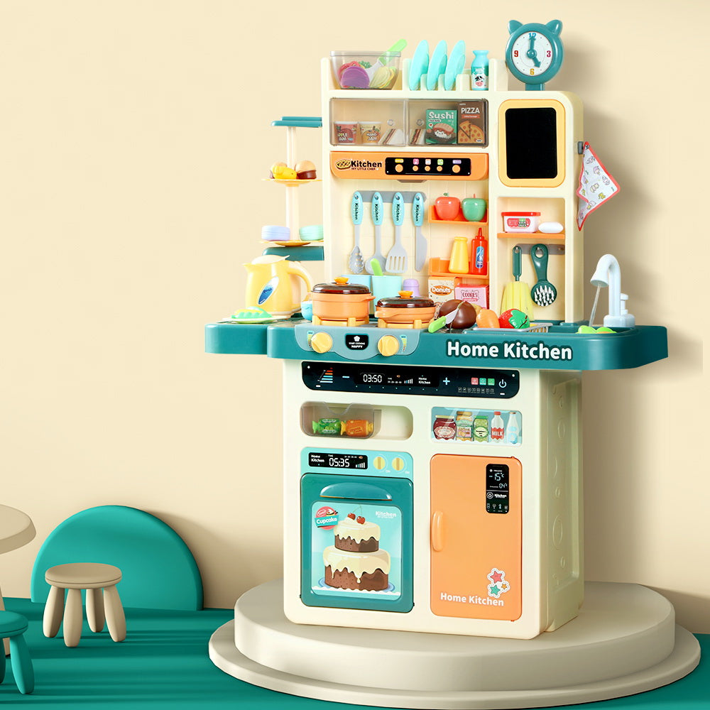 Keezi Kids Kitchen Pretend Play Set Cooking Sound Steam Light Function 8