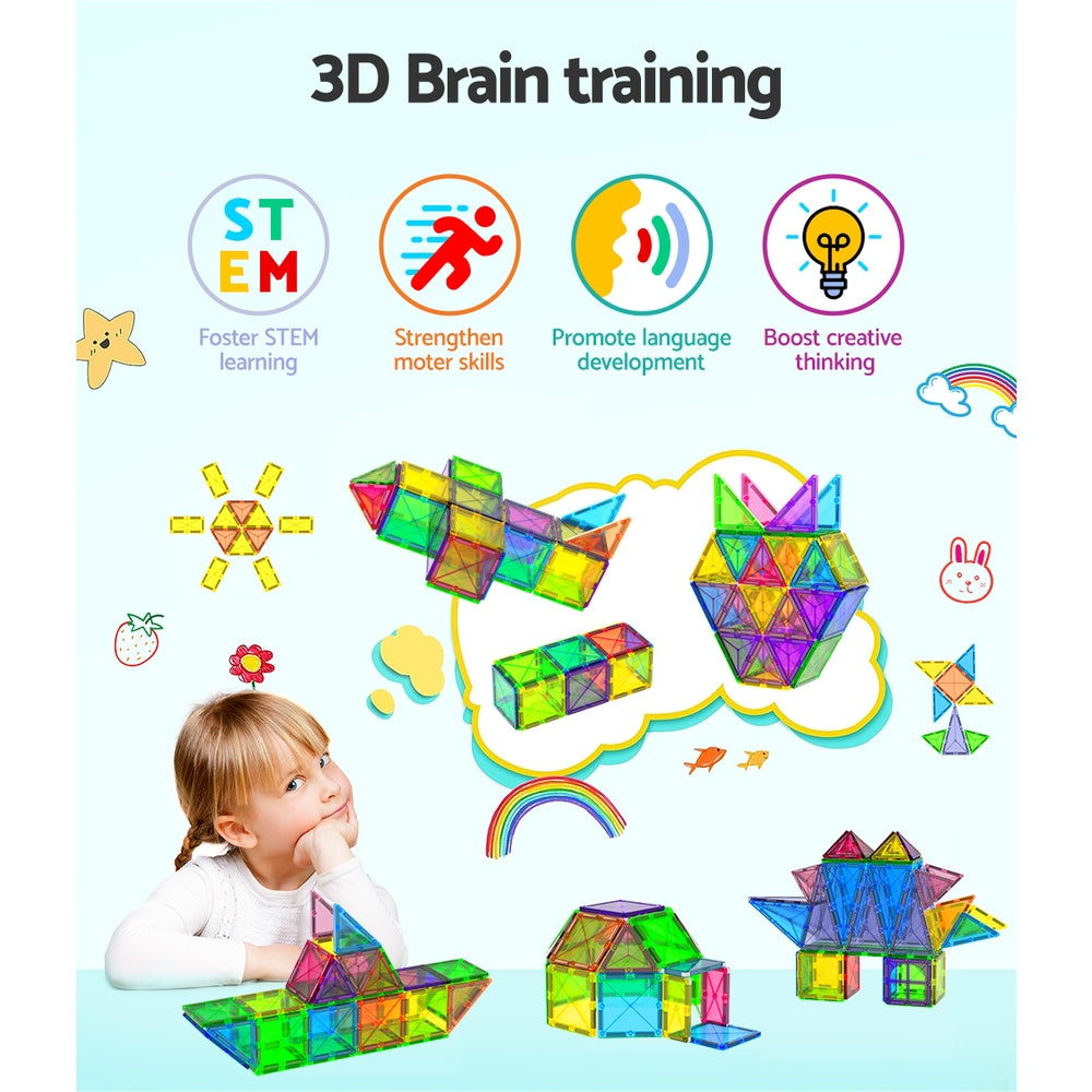 Keezi 60pcs Kids Magnetic Tiles Blocks Building Educational Toys Children Gift 4
