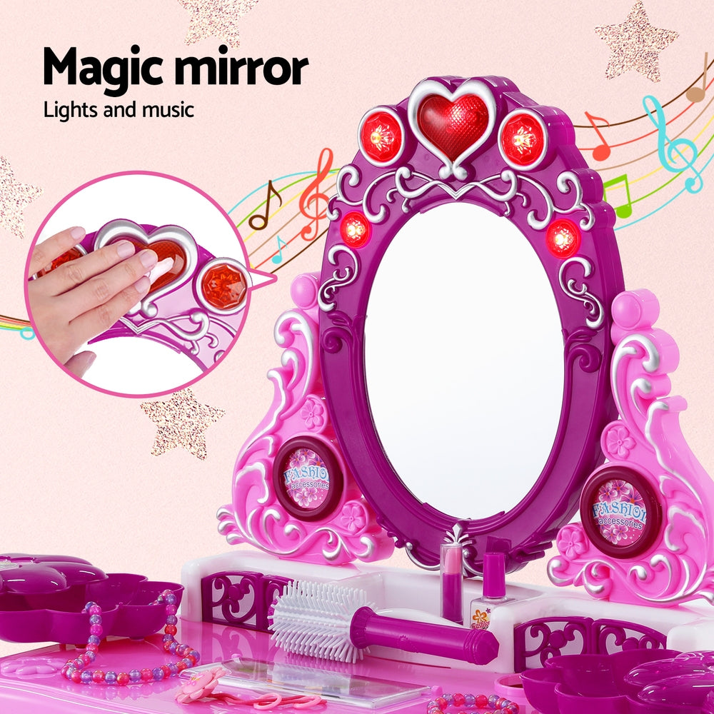 Keezi Kids Pretend Makeup Play Set Dressing Table Chair Girls Toys Children 4