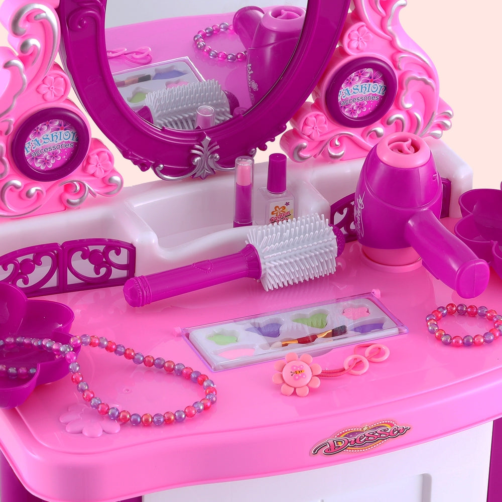 Keezi Kids Pretend Makeup Play Set Dressing Table Chair Girls Toys Children 6