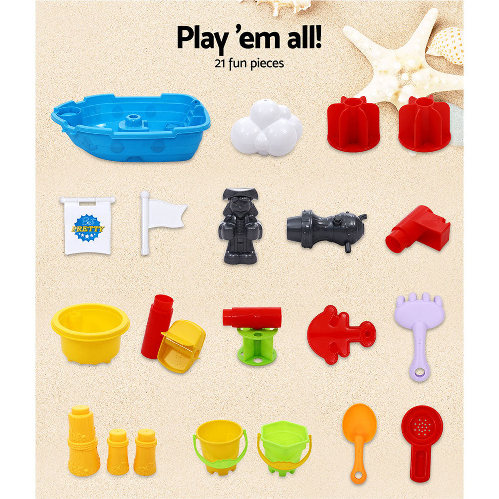 Keezi Kids Sandpit Pretend Play Set Outdoor Toys Water Table Activity Play Set 6