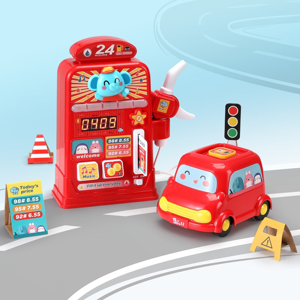 Keezi Kids Gas Petrol Station Pumper Pretend Play Toys Car Music Card Playset 5